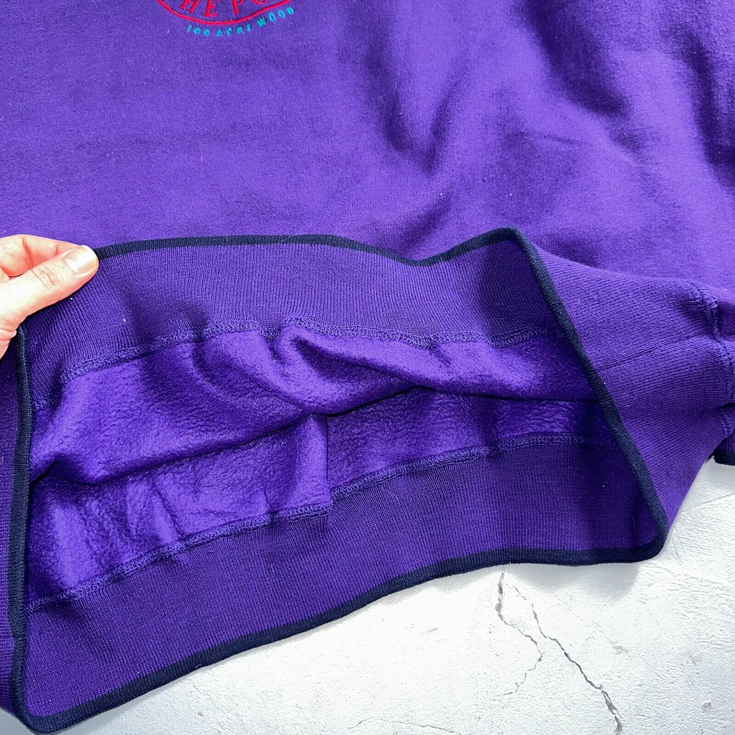 Pooh VTG Acrewood Purple Crew Neck Sweatshirt XL Embroidered 90s Cute Bear