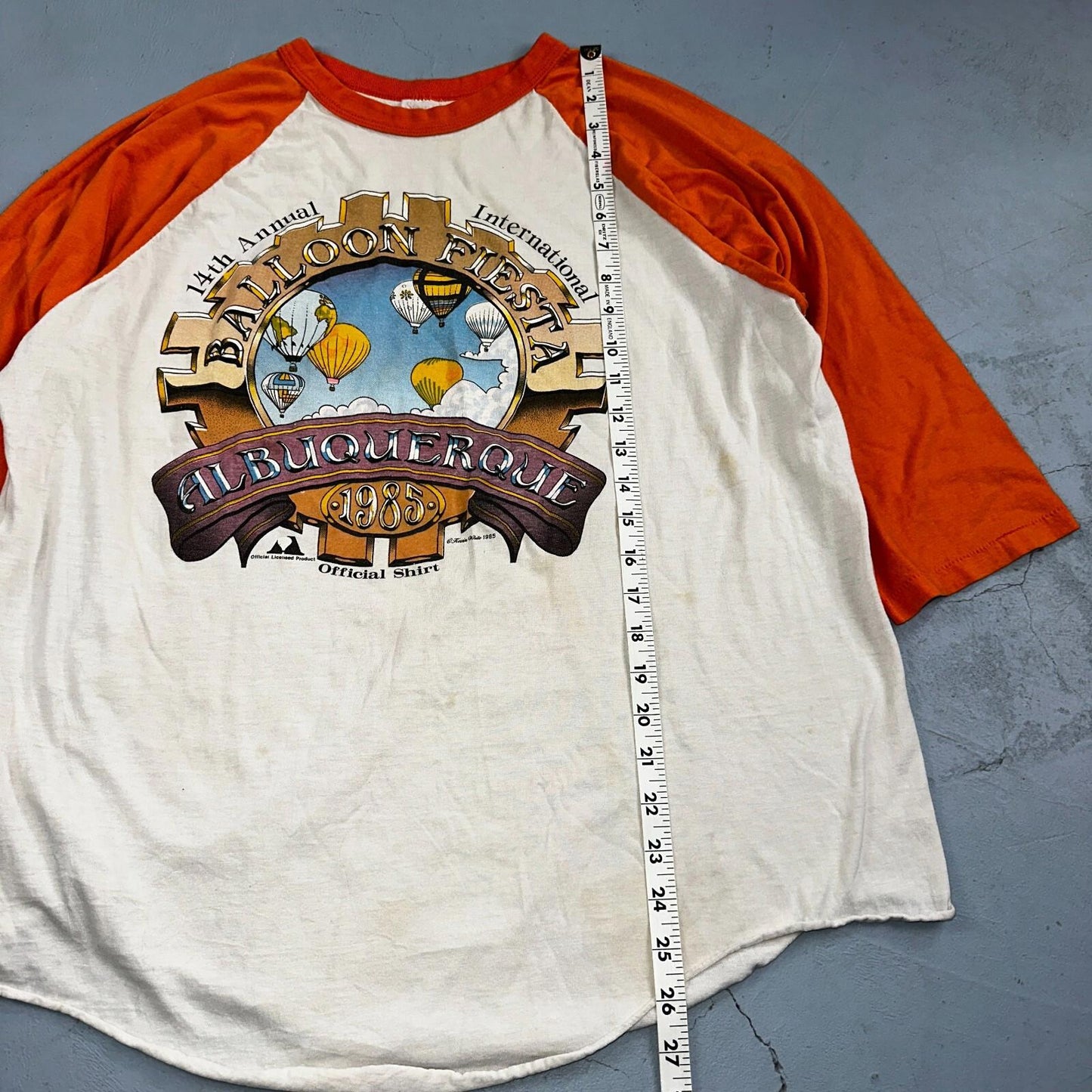 Vintage 1985 Albuquerque New Mexico Balloon Fiesta T-Shirt XL Raglan RARE 80s