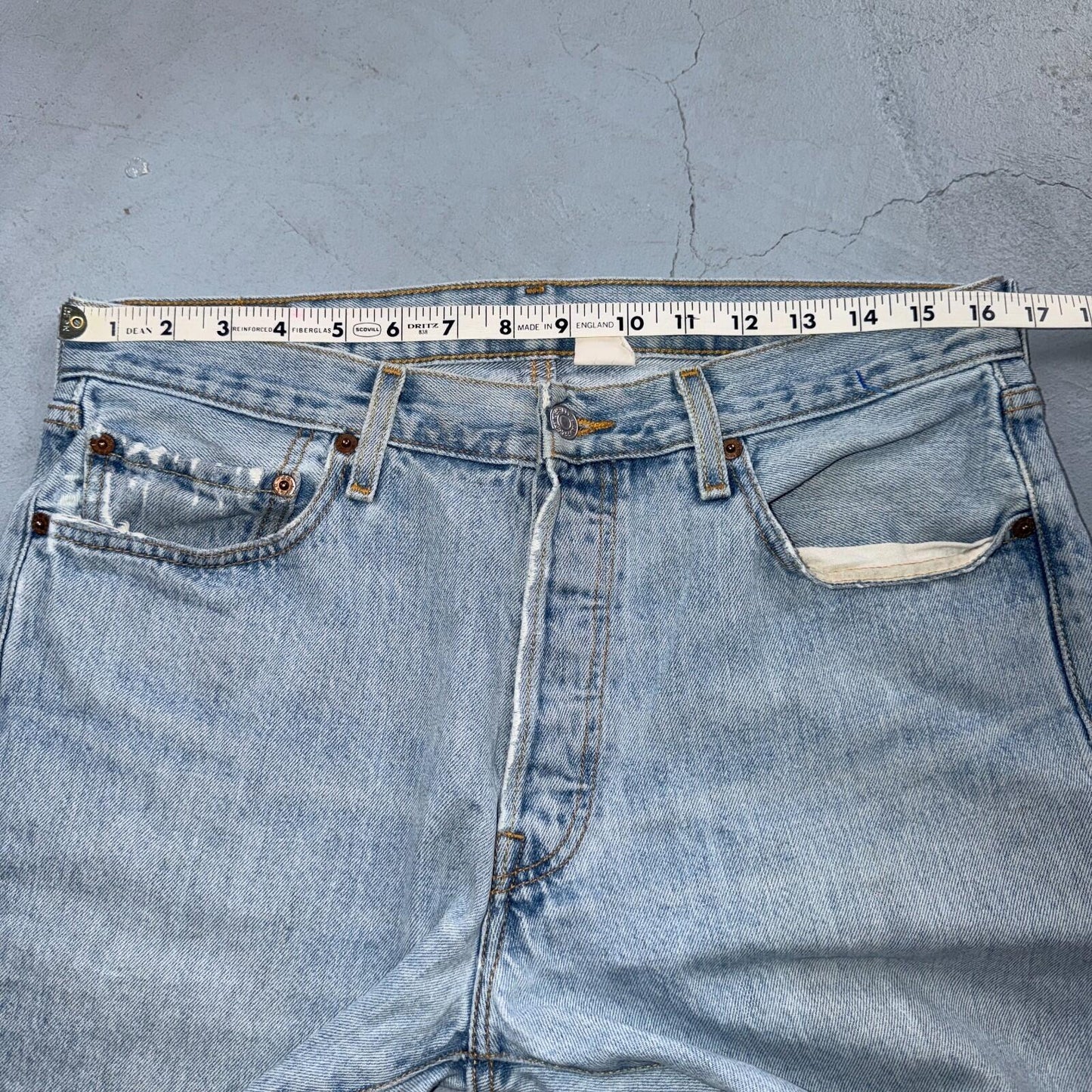 Levis 501 Vintage Y2K 90s XX Straight Leg Jeans Blue Light Wash 34x32 Act 33x31