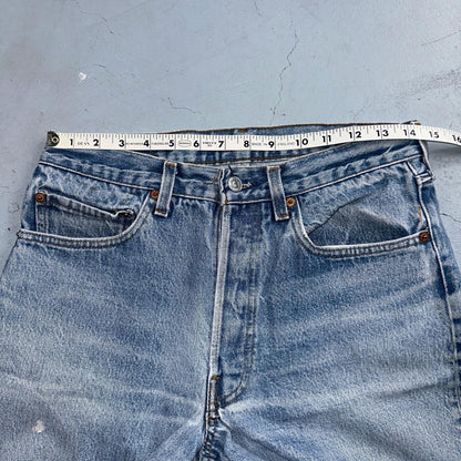 Levis 501 Vintage 80s USA XX Straight Leg Jeans Blue Light Wash 32x33 Act 29x27