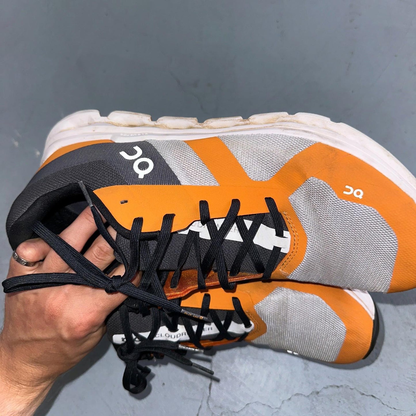 On Cloud Cloud Runner Running Shoes Men’s Sz 12 Orange Gray Athletic Trainers
