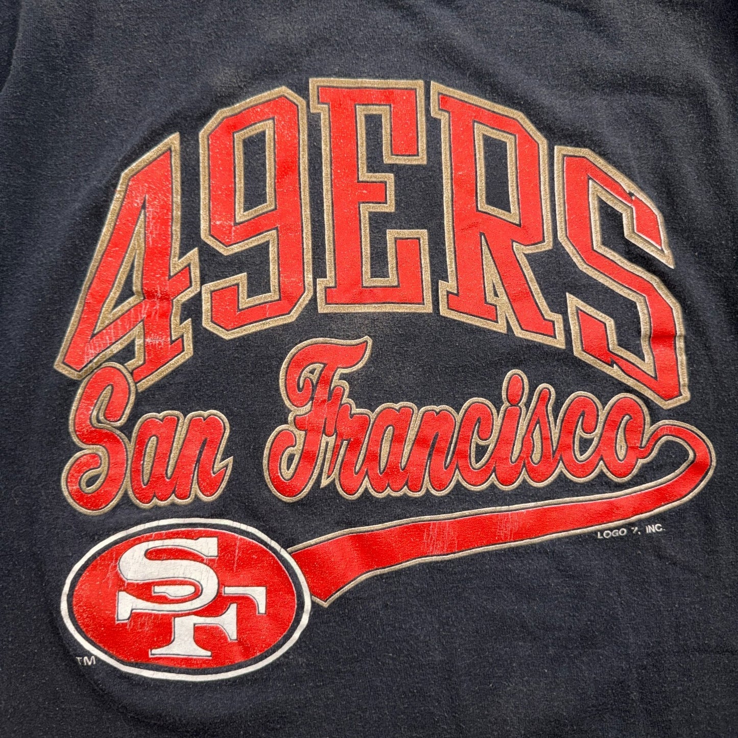 Vintage 90s San Francisco 49ers NFL Anniversary T Shirt Made in USA Sz XL Sports