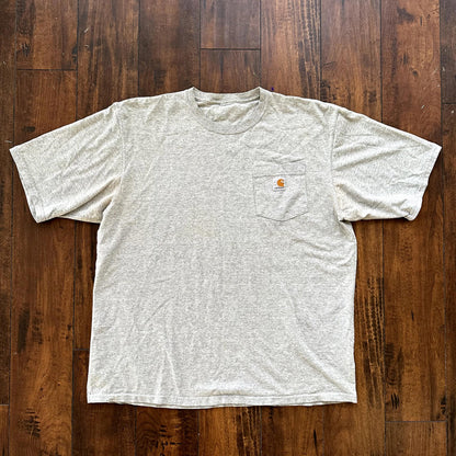 Carhartt Y2K Gray Pocket Vintage Style T Shirt Workwear Travis Scott Simple Cool