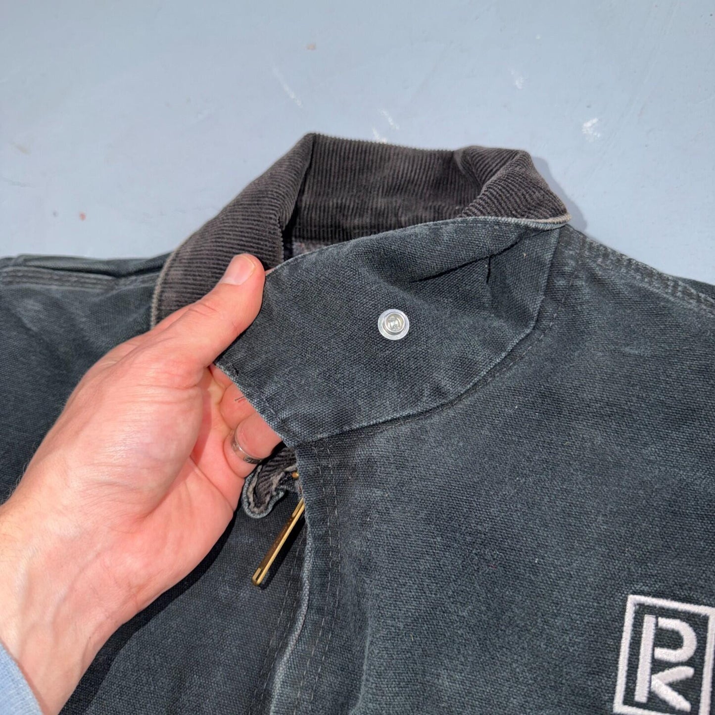 Carhartt VTG Detroit Jacket Men's 46 Lined Blanket Workwear J01 BLK Thrashed