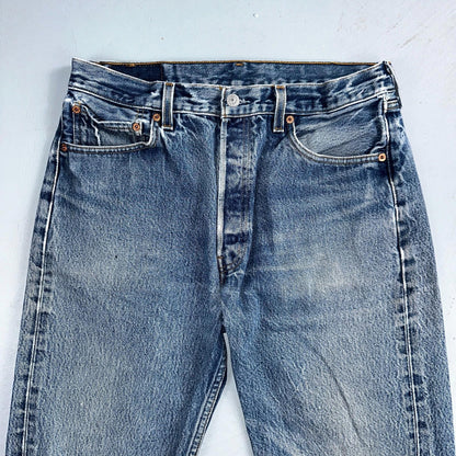 Levis 501 Vintage 90s USA XX Straight Leg Jeans Blue Med Wash 34x38 Act 31x33