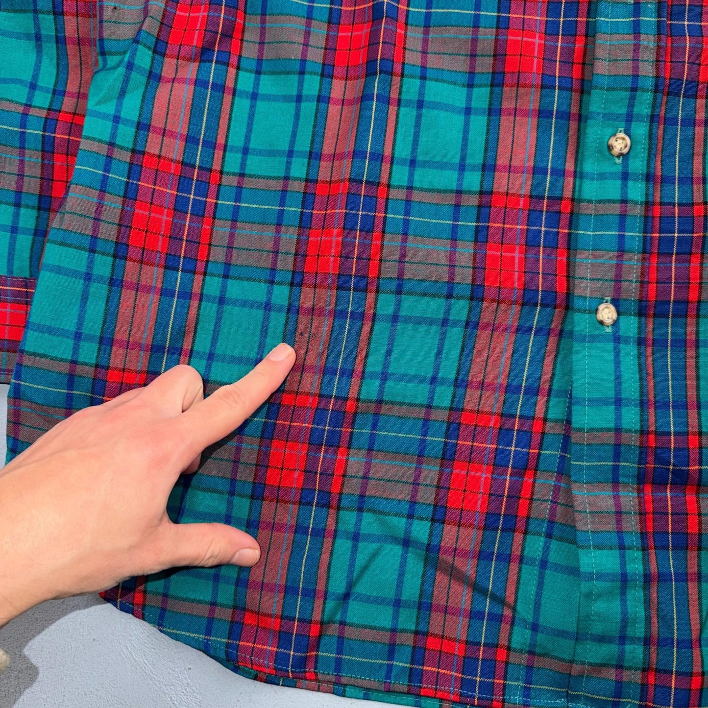 Pendleton VTG USA Made Virgin Wool BF LS Flannel Blue Red Turquoise Sz XL