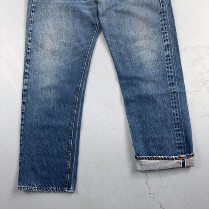 Levis 501 Vintage 80s Redline Selvedge USA XX Jeans Light Wash 35x32 Act 32x28