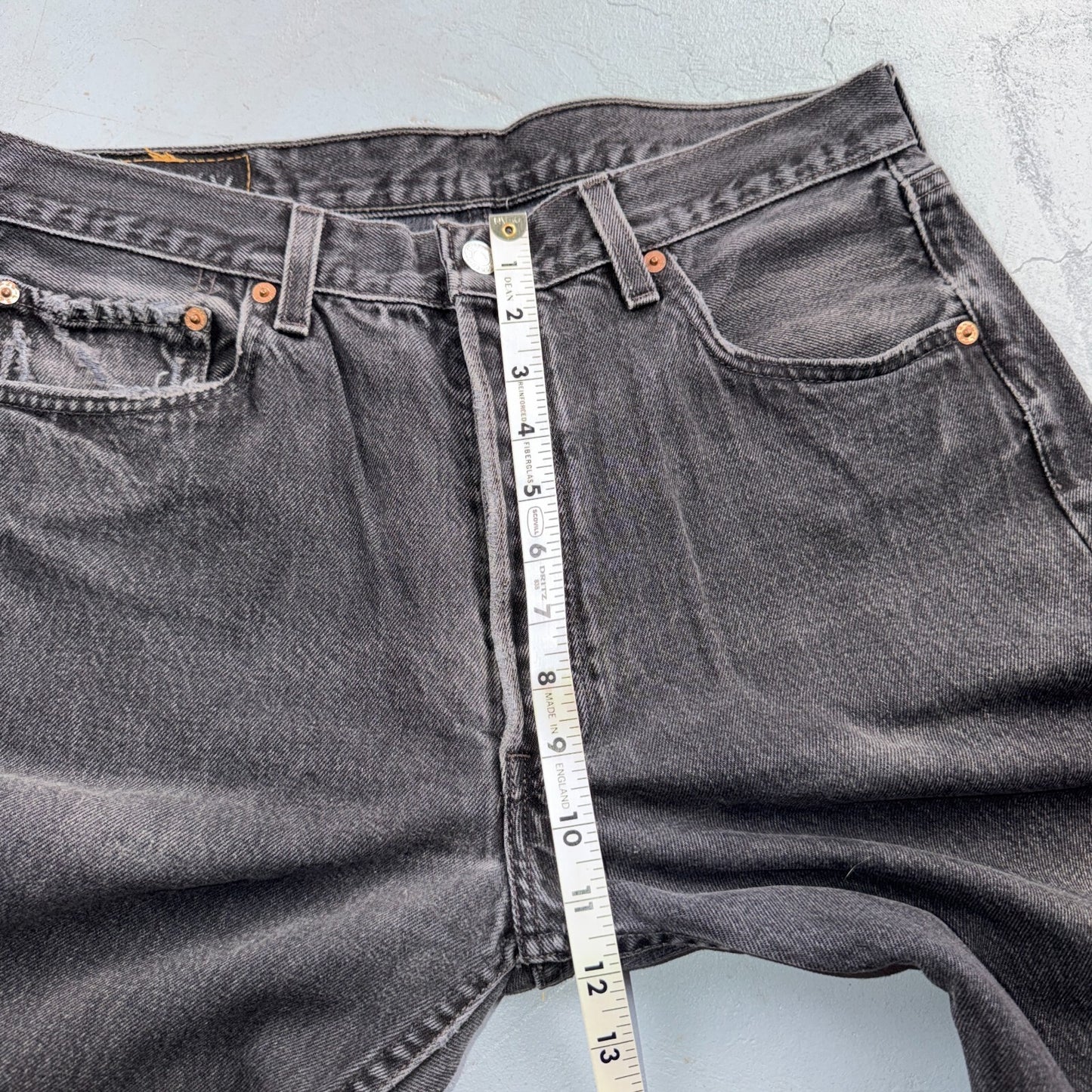 Levis 501 Vintage 90s USA XX Straight Leg Jeans Black Light Wash 34x34 Act 33x30