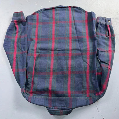 VTG Five Brother Shirt Mens M Shadow Plaid Flannel USA Red 1980s 80s Green Red