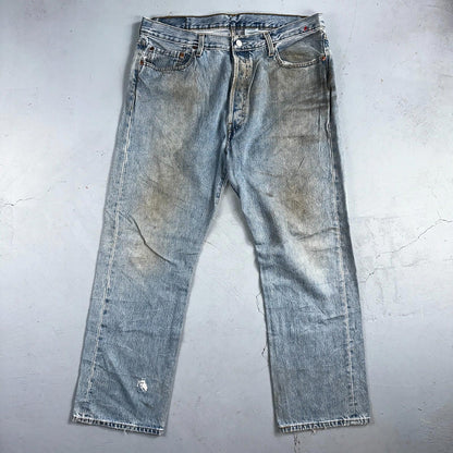 Levis 501 Vintage Y2K XX Straight Leg Jeans 90s Blue Light Wash 36x30 Act 35x29