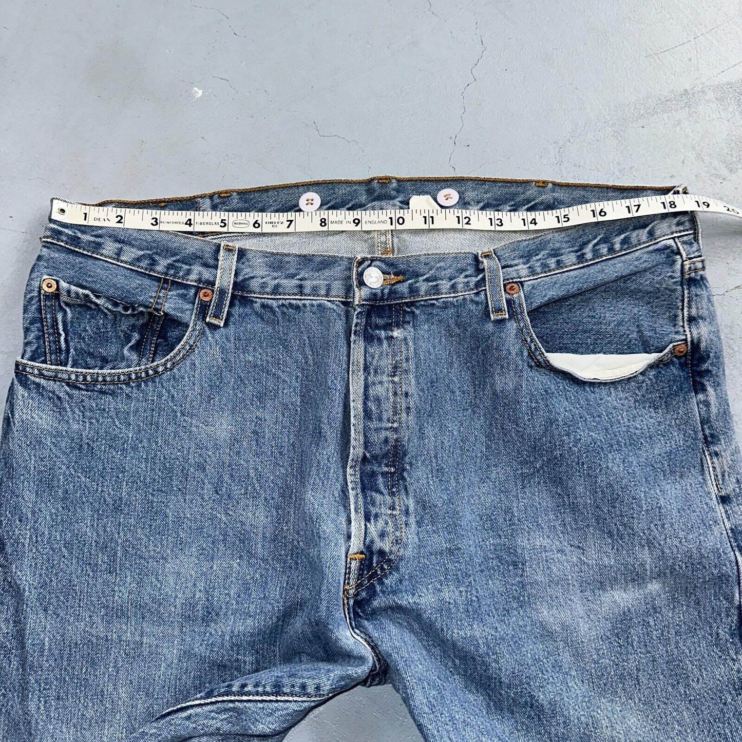 Levis 501 Vintage 90s XX Straight Leg Jeans Y2K Light Wash 40x30 Act 37x30