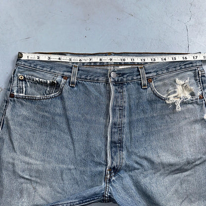 Levis 501 Vintage 90s XX Straight Leg Mexico Jeans 36x29 Light Wash Act 35x28