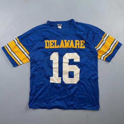 Delaware 16 Fan Jersey #16 Phoenix Sportswear M Blue Yellow Sports V Neck