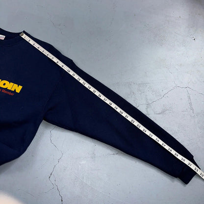 Coin Sofee Heavy Sweatshirt 90s VTG Crewneck USA Navy Basic Blue Team Member