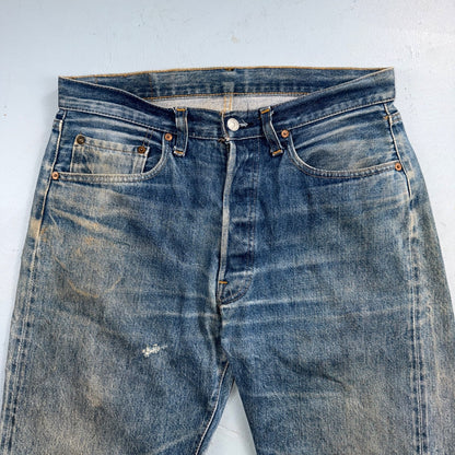Levis 501 Vintage 80s Redline Selvedge USA XX Jeans Light Wash 34x30 Act 33x28