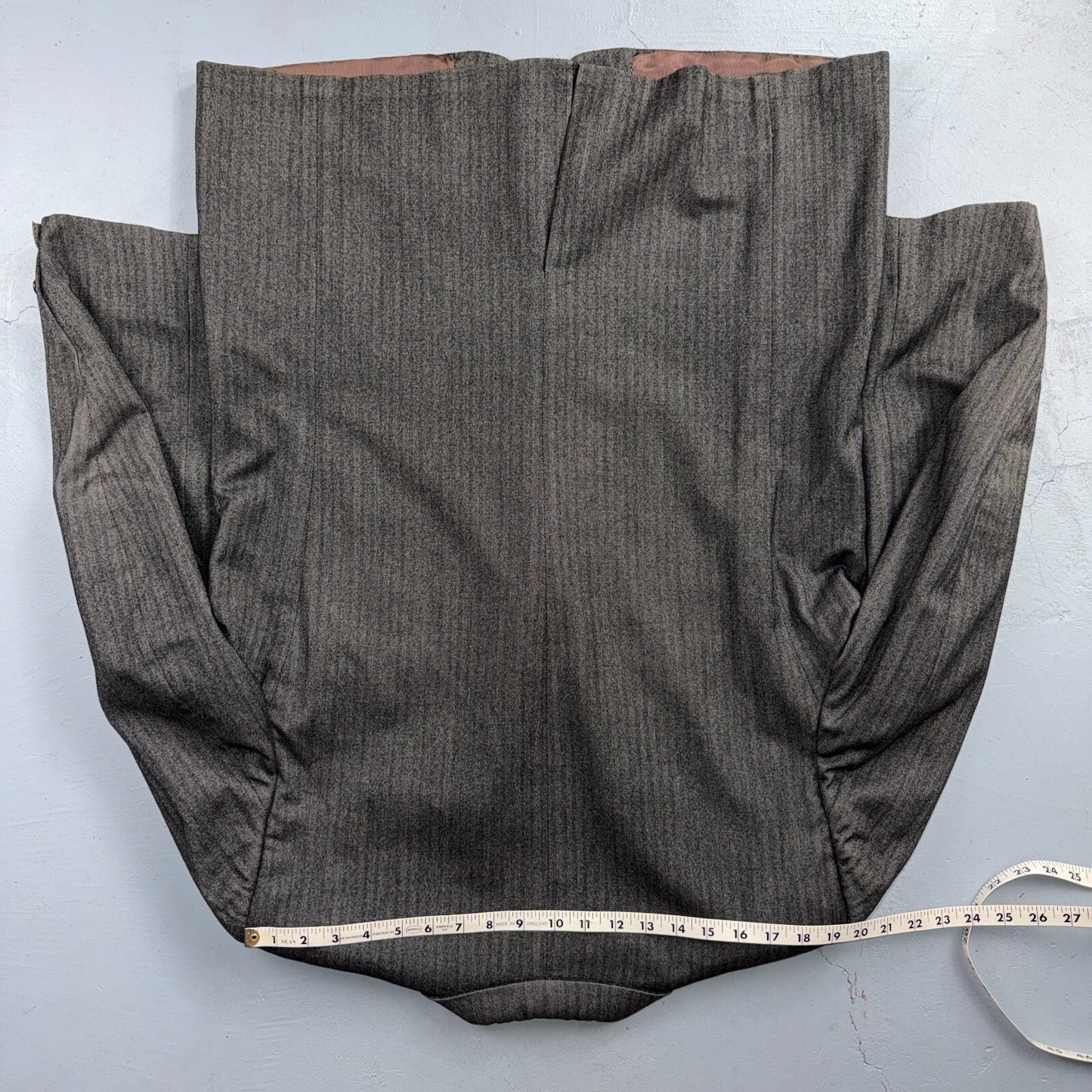 VTG Mens 2 PC Suit 46 Jacket Coat Pants Gray Rockabilly 60s 1960s HBT Drop Loop