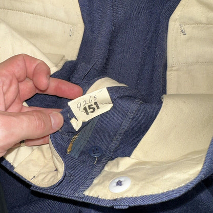 ORIGINAL WWII US ARMY M1944 WOOL COMBAT FIELD TROUSERS- SMALL 32 WAIST BLUE NAVY