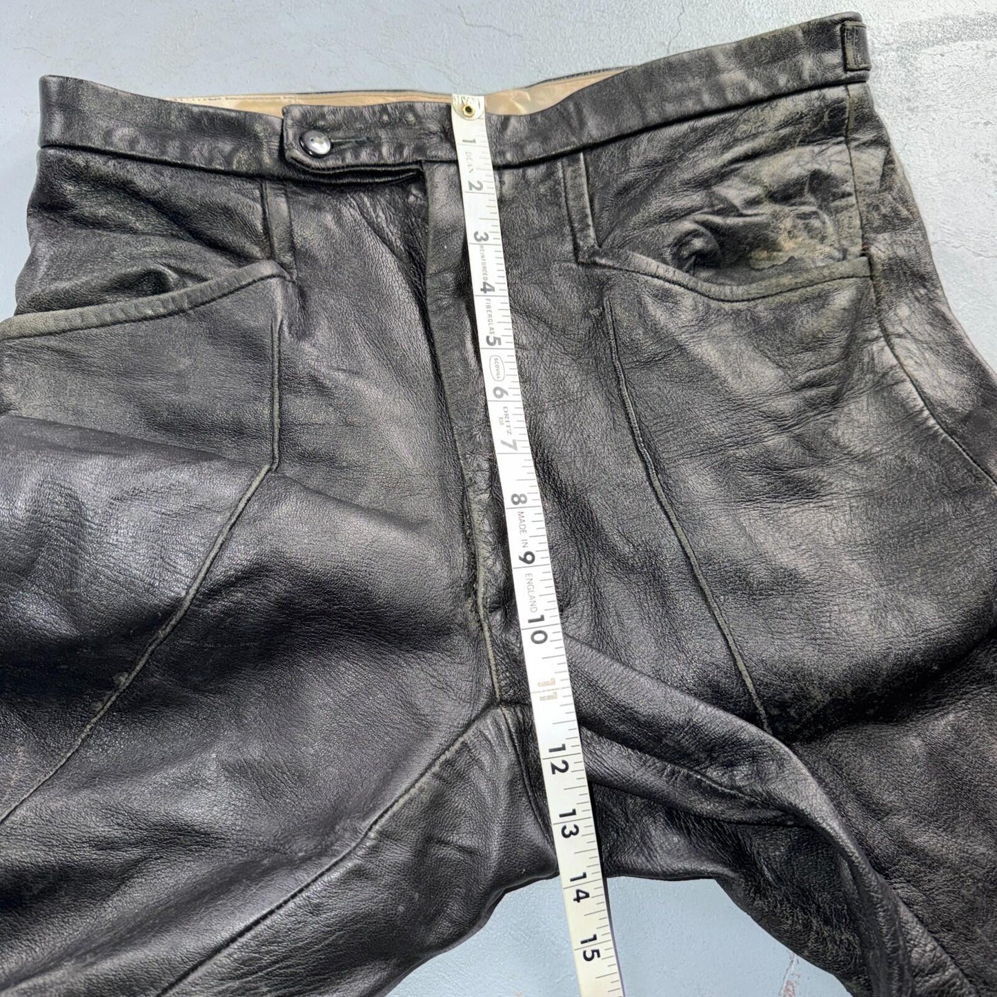 VTG 1950s 1960s Black Leather Motorcycle Pants 31x31 Rockabilly 50s 60s Buco Sty