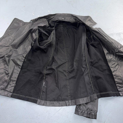 Eileen Fisher Jacket Womens XS Black Asymmetric Moto Zip Coat Cotton Blend