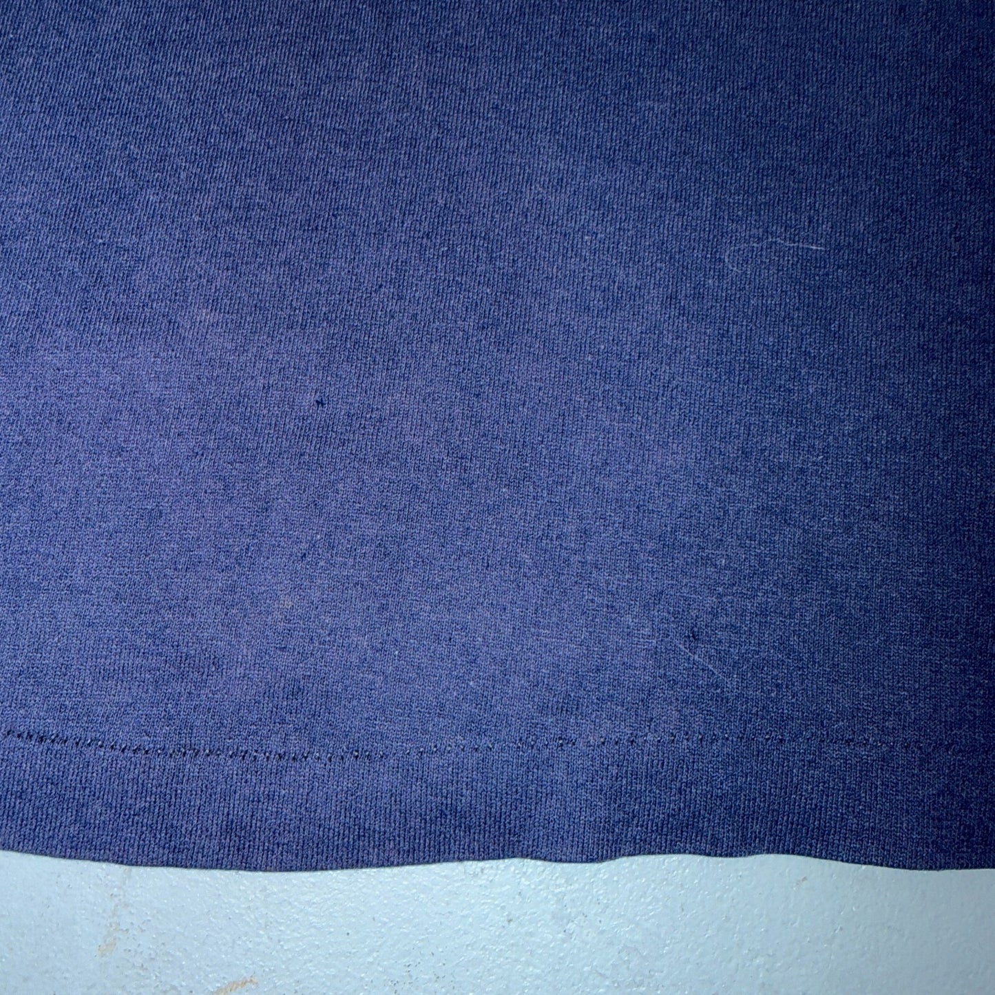Blank 1970s Long Sleeve VTG T Shirt Single Stitch Navy Blue 70s 80s 50/50 Blend