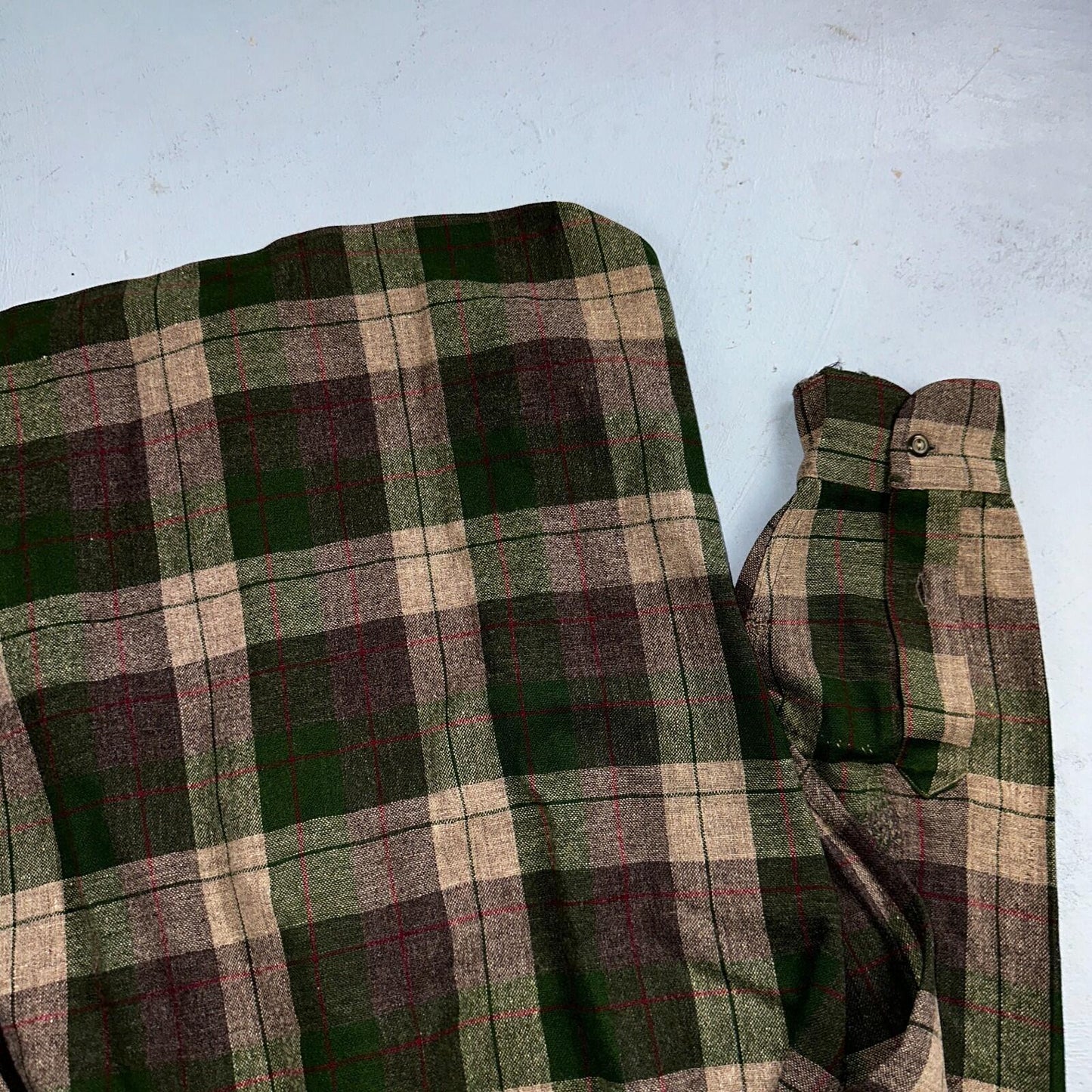 Pendleton VTG BR Baker Shirt Plaid 100% Wool Button Down Size M Plaid 1950s Camp
