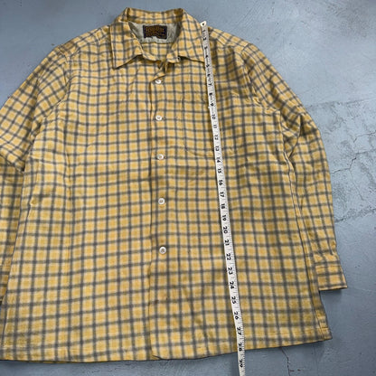 Pendleton VTG 1960s Loop Collar Board Shirt Wool Plaid Flannel Shirt Checker