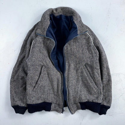 PENDLETON VTG USA Men’s Medium Blue Insulated Wool Bomber Jacket Broken Zipper