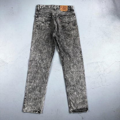 Levis 501 Vintage 90s USA XX Straight Leg Jeans Black Acid Wash 30x32 Act 28x31