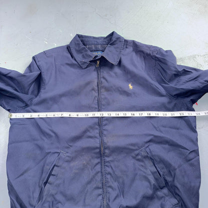 Polo Ralph Lauren Harrington Jacket Men M Solid Blue Striped Lined Y2K