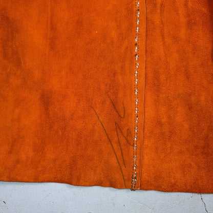 VTG 60s 50s Brown Suede Leather Button Jacket Western Snap Rockabilly Staple