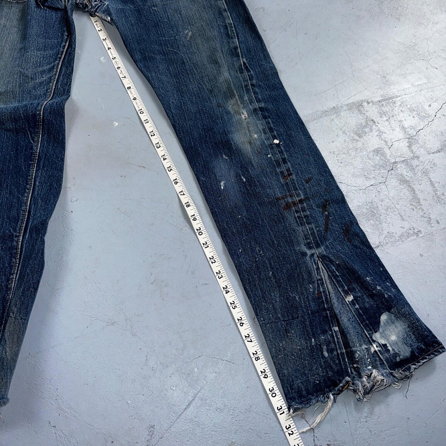 Levis 501 VTG 70s SS Redline Selvedge Jeans XX Thrashed Boot Cut Act 30x31