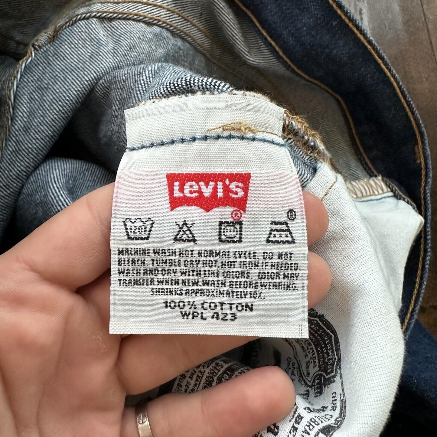 Vintage Y2K 90s Levis 501 XX Button Fly Dark Wash 35x34 Jeans Act 33x30