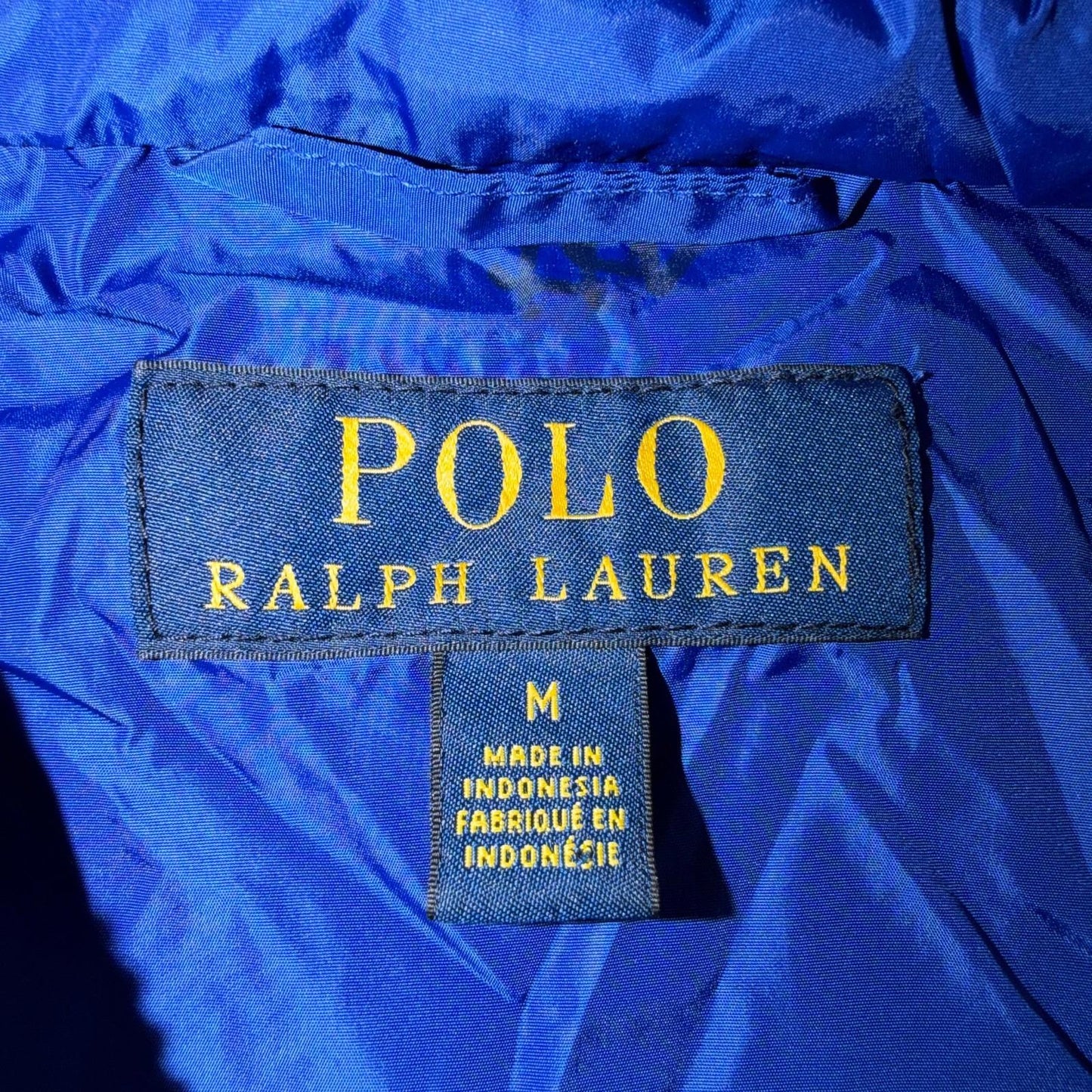 Polo Ralph Lauren Jacket Mens M Blue Full Zip Hooded Windbreaker Preppy Logo