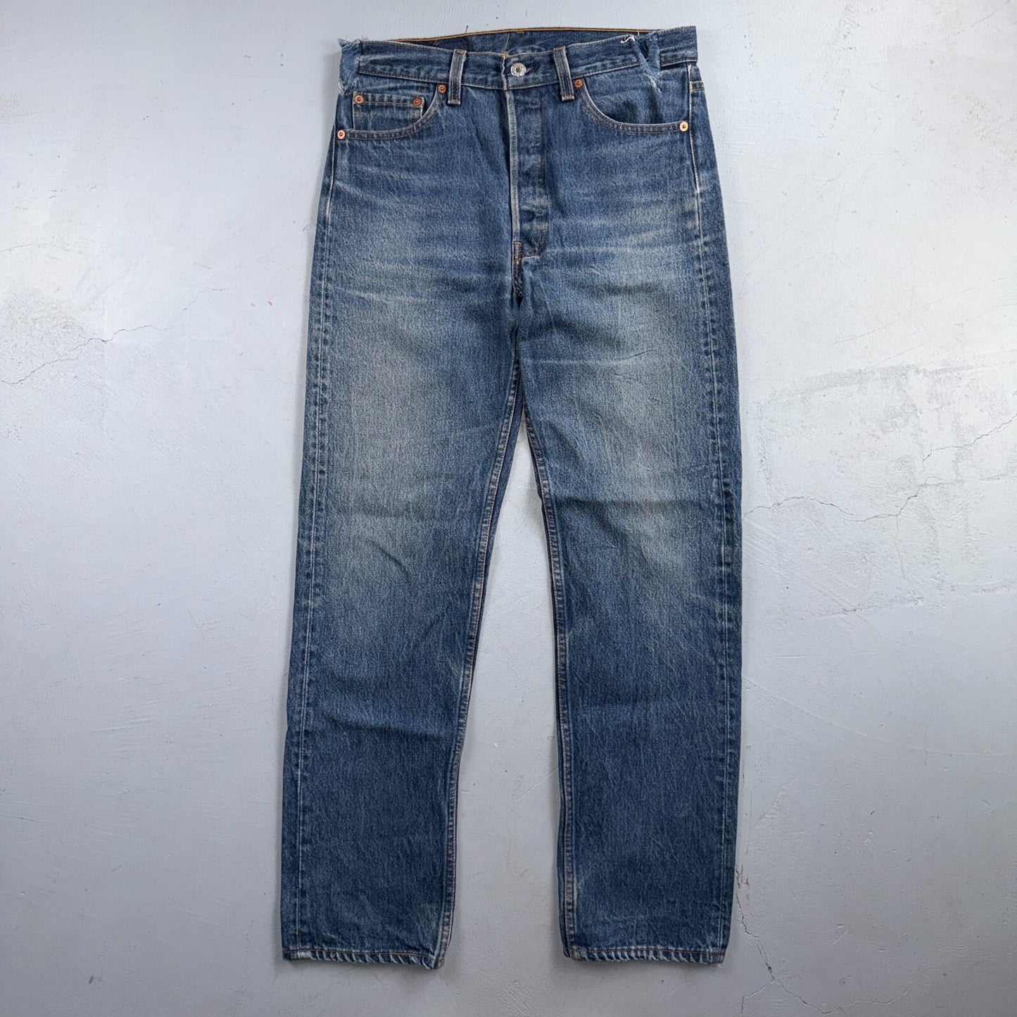 Levis 501 Vintage 90s USA XX Straight Leg Jeans Blue Altered 31x34 Act 30x29