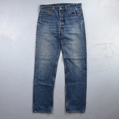 Levis 501 Vintage 90s USA XX Straight Leg Jeans Blue Altered 31x34 Act 30x29
