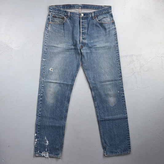 Levis 501 Vintage 80s USA XX Straight Leg Jeans Blue Light Wash 40x36 Act 36x31