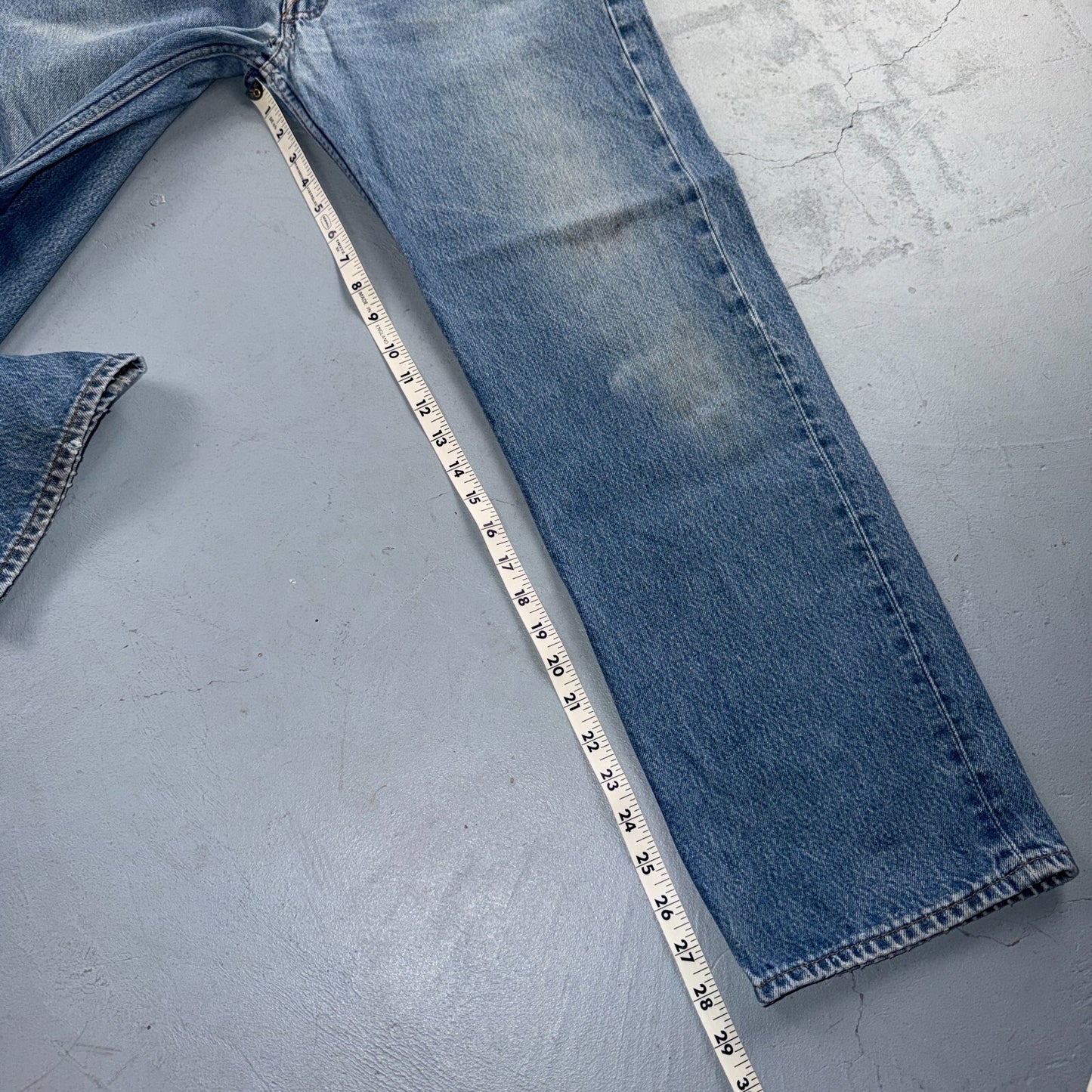 Levis 501 Vintage 90s USA XX Straight Leg Jeans Blue Light Wash 38x32 Act 35x28