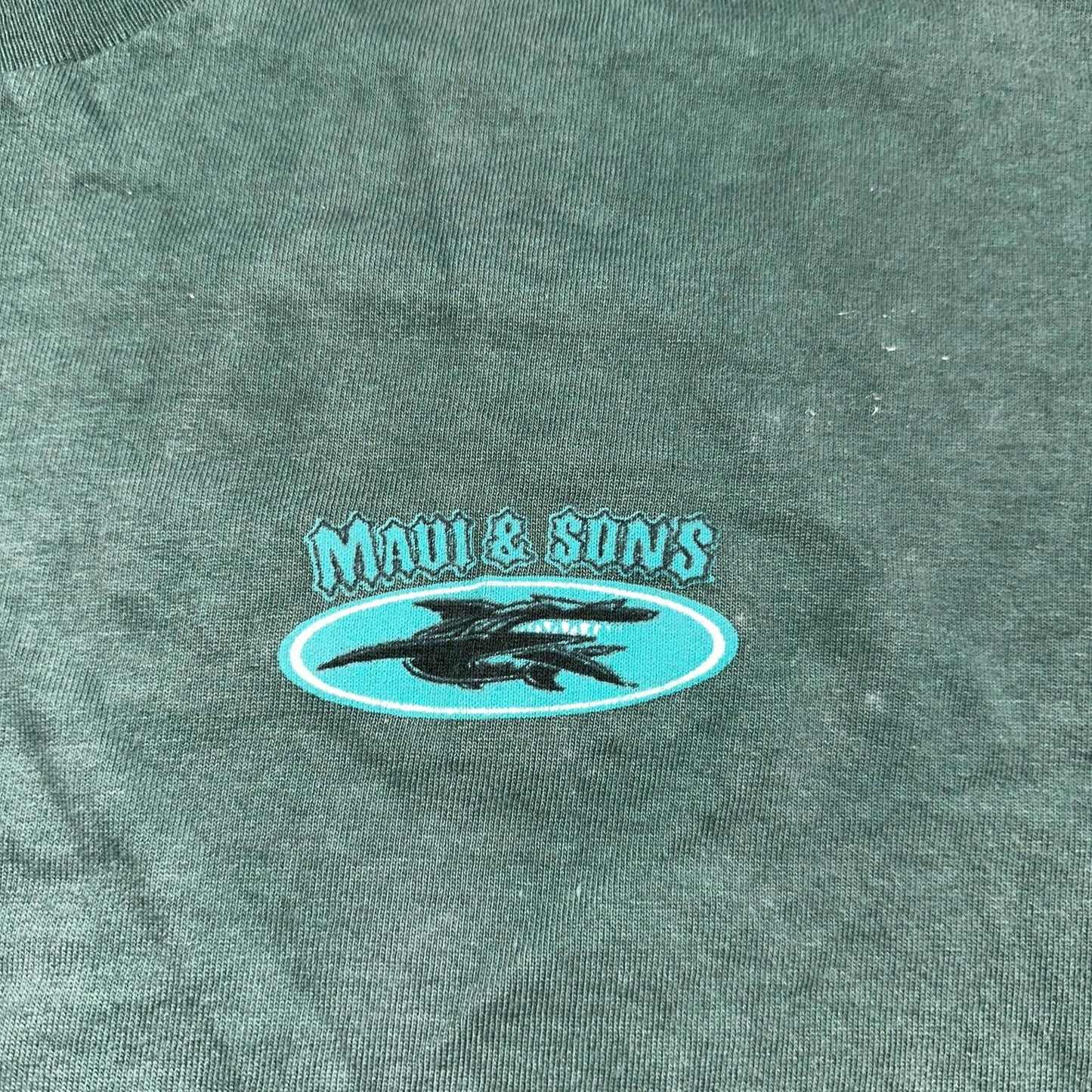 Maui & Sons Shark 90s VTG T Shirt Gameshark Ocean Hawaii USA Single Stitch