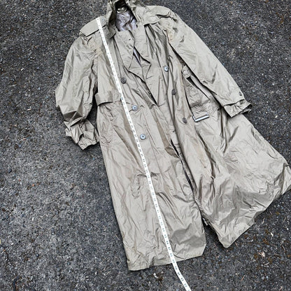 VTG 1958 US Army Mans Raincoat Nylon Taupe Shade 179 Military Uniform Mens 38L