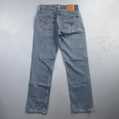 Levis 501 Vintage 90s Y2K XX Straight Leg Jeans Blue Light Wash 32x32 Act 31x30