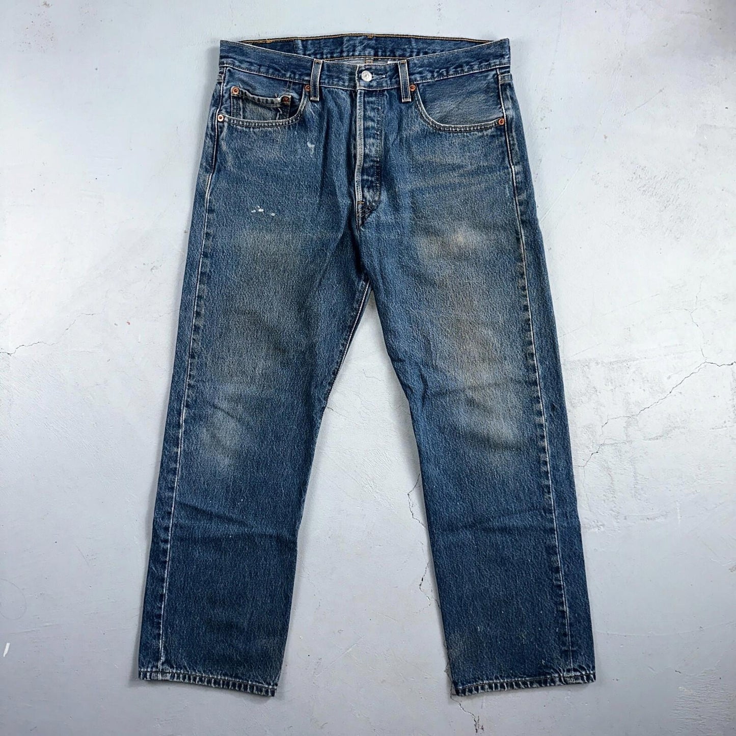 Levis 501 Vintage Y2K XX Straight Leg Jeans Blue Med Wash 35x33 Act 34x29