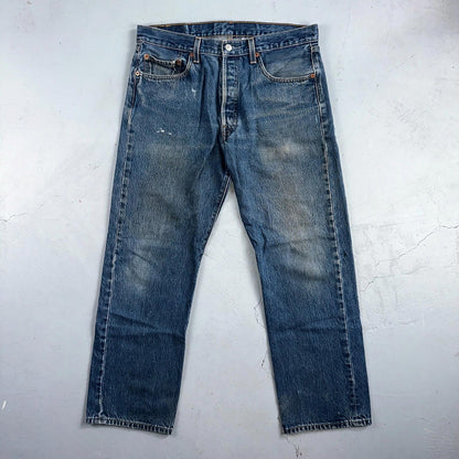 Levis 501 Vintage Y2K XX Straight Leg Jeans Blue Med Wash 35x33 Act 34x29
