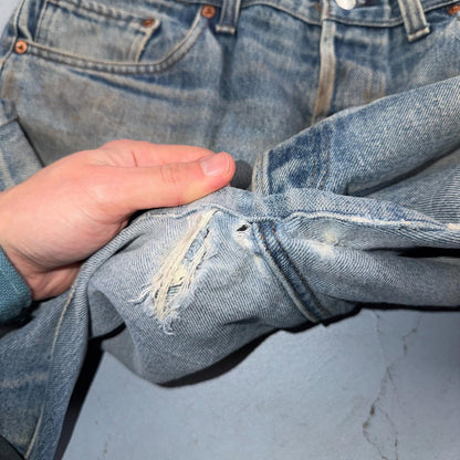 Levis 501 Vintage 80s Redline Selvedge USA XX Jeans Light Wash 36x34 Act 33x30