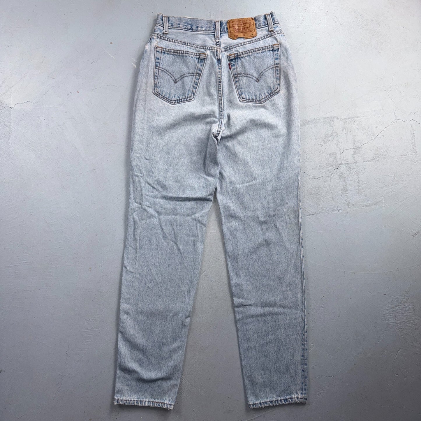 Levis 501 Vintage 90s USA XX Straight Leg Jeans Blue Light Wash Womens Act 27x31