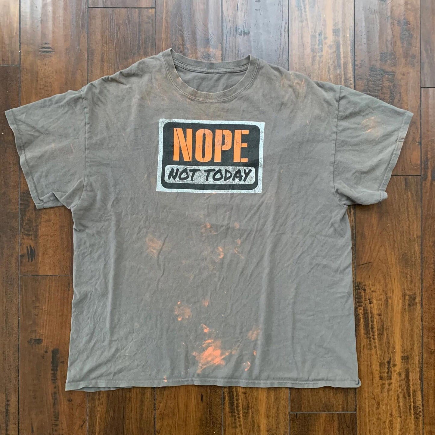 Not Today Funny Vintage Style T Shirt Y2K Thrashed Paint Humor Graphic Adult