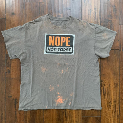 Not Today Funny Vintage Style T Shirt Y2K Thrashed Paint Humor Graphic Adult