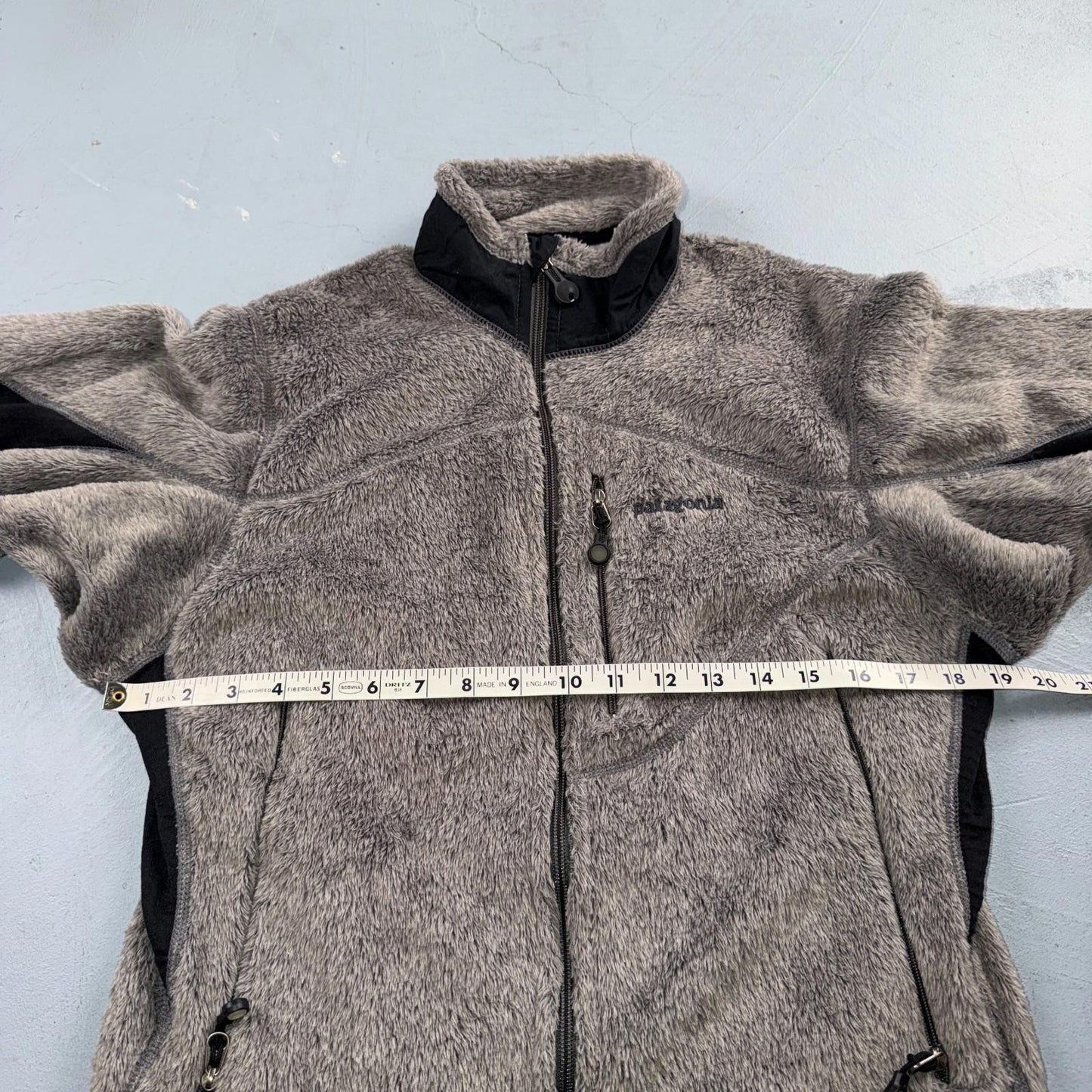 VTG Patagonia R1/R2 Regulator Polartek Deep Pile Fleece Grey Black Jacket USA S