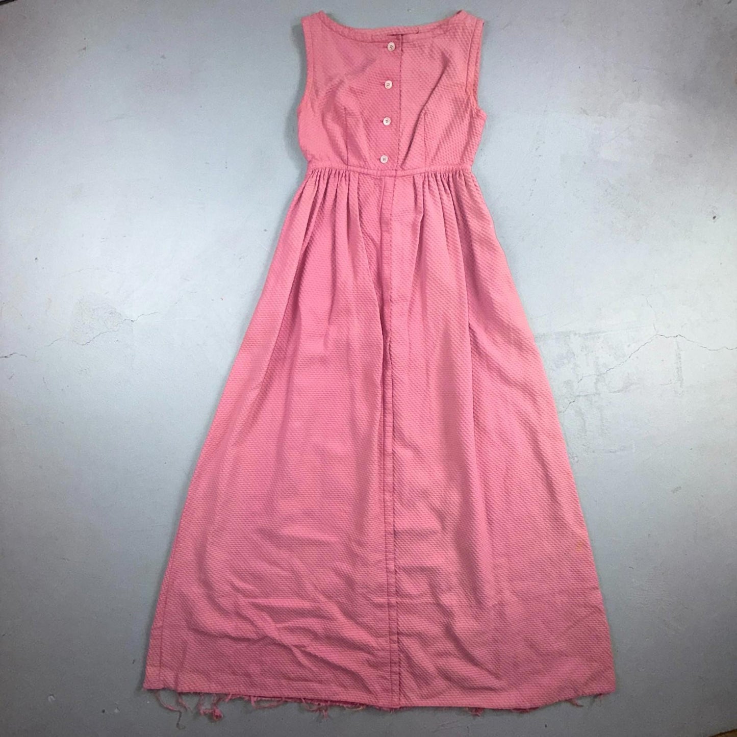 VTG 1950s Pink Dress Dorian? Small California Designer Rockabilly Long Bolo