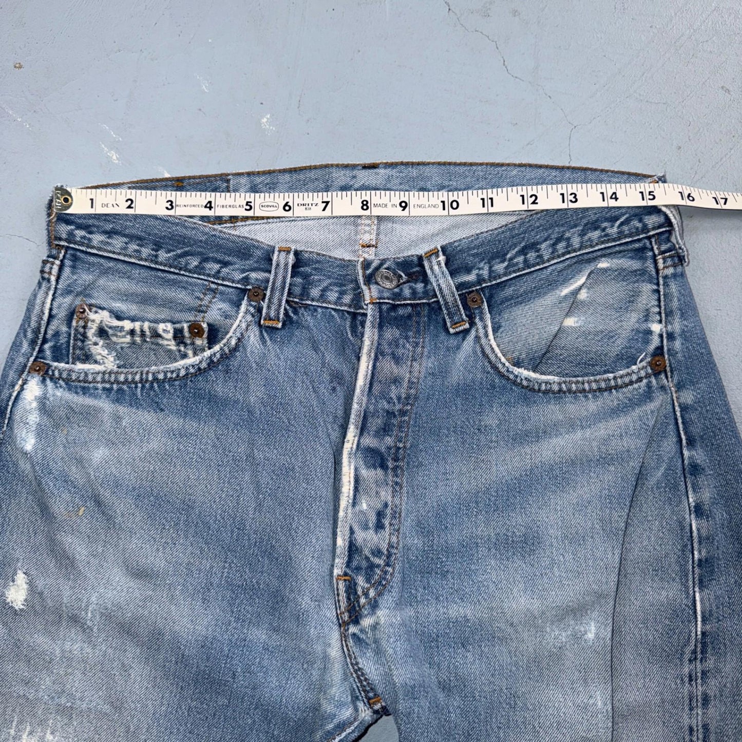 Levis 501 Vintage 80s Redline Selvedge USA XX Jeans Light Wash 34x38 Act 31x33