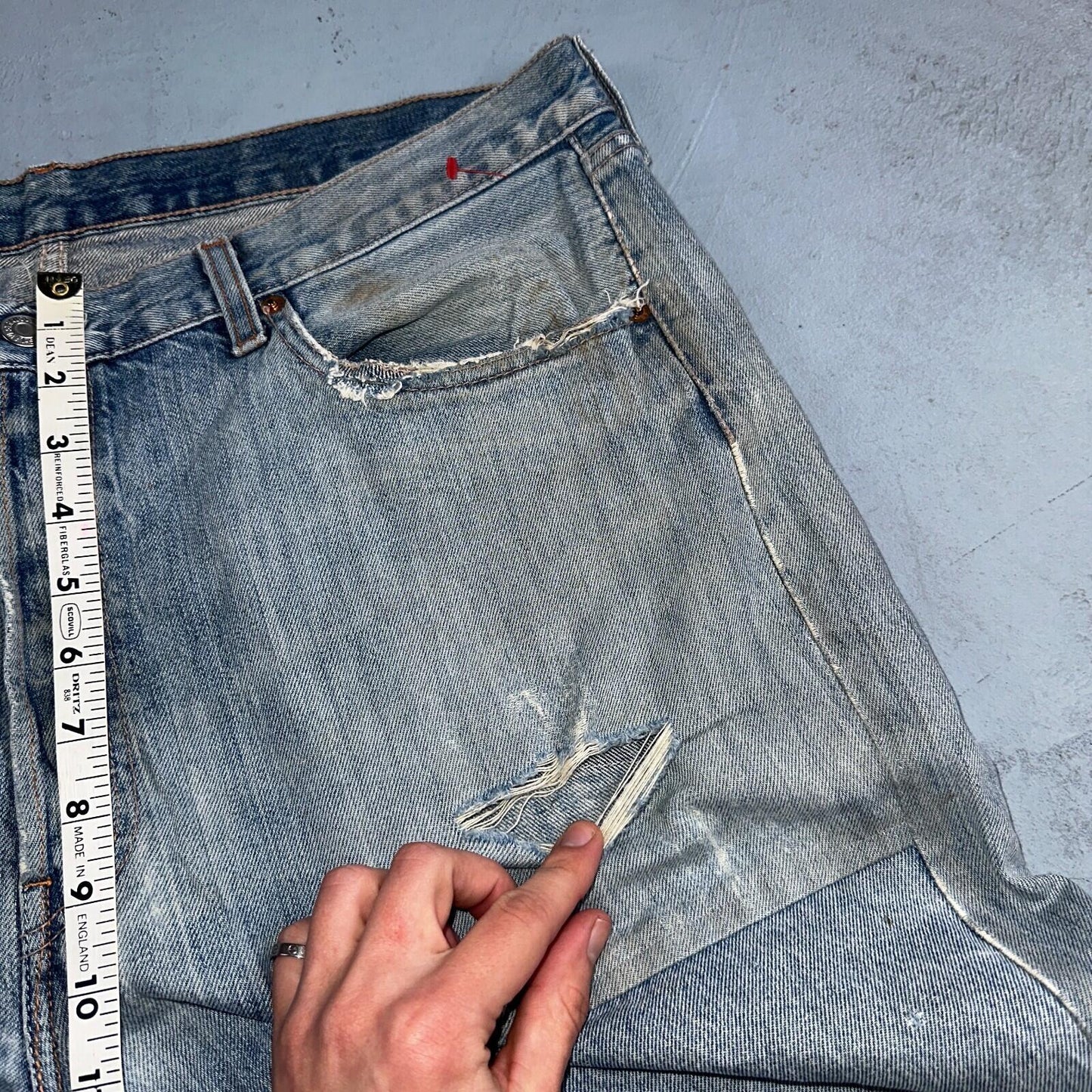 Levis 501 Vintage Y2K XX Straight Leg Jeans Blue Light Wash 38x34 Act 38x32